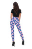 Blue Strawberry Print Pattern Women Leggings-grizzshop