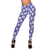 Blue Strawberry Print Pattern Women Leggings-grizzshop