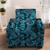 Blue Sugar Skull Armchair Cover-grizzshop