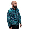 Blue Sugar Skull Men's Bomber Jacket-grizzshop