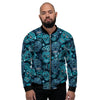 Blue Sugar Skull Men's Bomber Jacket-grizzshop