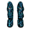 Blue Sugar Skull Muay Thai Shin Guard-grizzshop