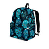 Blue Sugar Skull Print Backpack-grizzshop