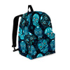 Blue Sugar Skull Print Backpack-grizzshop