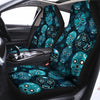 Blue Sugar Skull Print Car Seat Covers-grizzshop