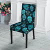 Blue Sugar Skull Print Chair Cover-grizzshop