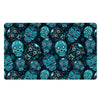 Blue Sugar Skull Print Door Mat-grizzshop