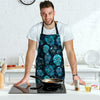 Blue Sugar Skull Print Men's Apron-grizzshop