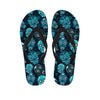 Blue Sugar Skull Print Men's Flip Flops-grizzshop