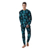 Blue Sugar Skull Print Men's Pajamas-grizzshop