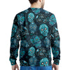 Blue Sugar Skull Print Men's Sweatshirt-grizzshop