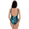 Blue Sugar Skull Print One Piece Swimsuite-grizzshop