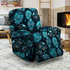 Blue Sugar Skull Print Recliner Cover-grizzshop