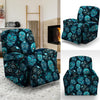 Blue Sugar Skull Print Recliner Cover-grizzshop