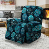 Blue Sugar Skull Print Recliner Cover-grizzshop