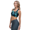 Blue Sugar Skull Print Sports Bra-grizzshop