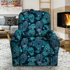 Blue Sugar Skull Recliner Cover-grizzshop