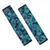 Blue Sugar Skull Seat Belt Cover-grizzshop