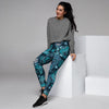 Blue Sugar Skull Women's Joggers-grizzshop