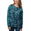 Blue Sugar Skull Women's Sweatshirt-grizzshop