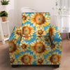 Blue Sunflower Armchair Cover-grizzshop