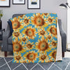 Blue Sunflower Blanket-grizzshop