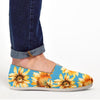 Blue Sunflower Canvas Shoes-grizzshop