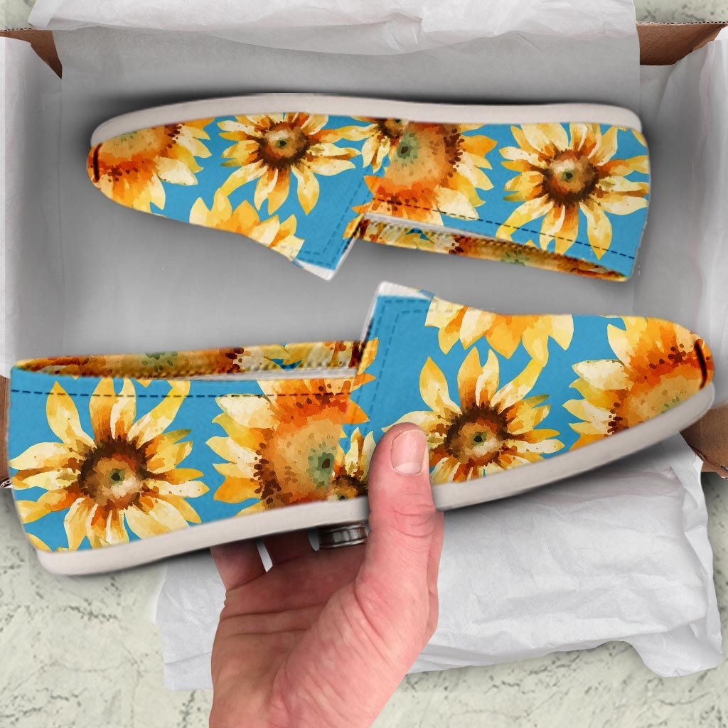 Blue Sunflower Canvas Shoes-grizzshop