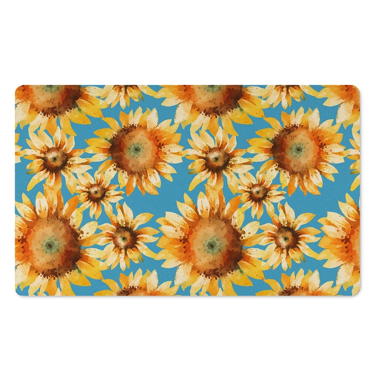 Blue Sunflower Door Mat-grizzshop