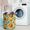 Blue Sunflower Laundry Basket-grizzshop