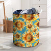 Blue Sunflower Laundry Basket-grizzshop