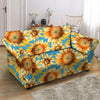 Blue Sunflower Loveseat Cover-grizzshop