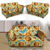 Blue Sunflower Loveseat Cover-grizzshop