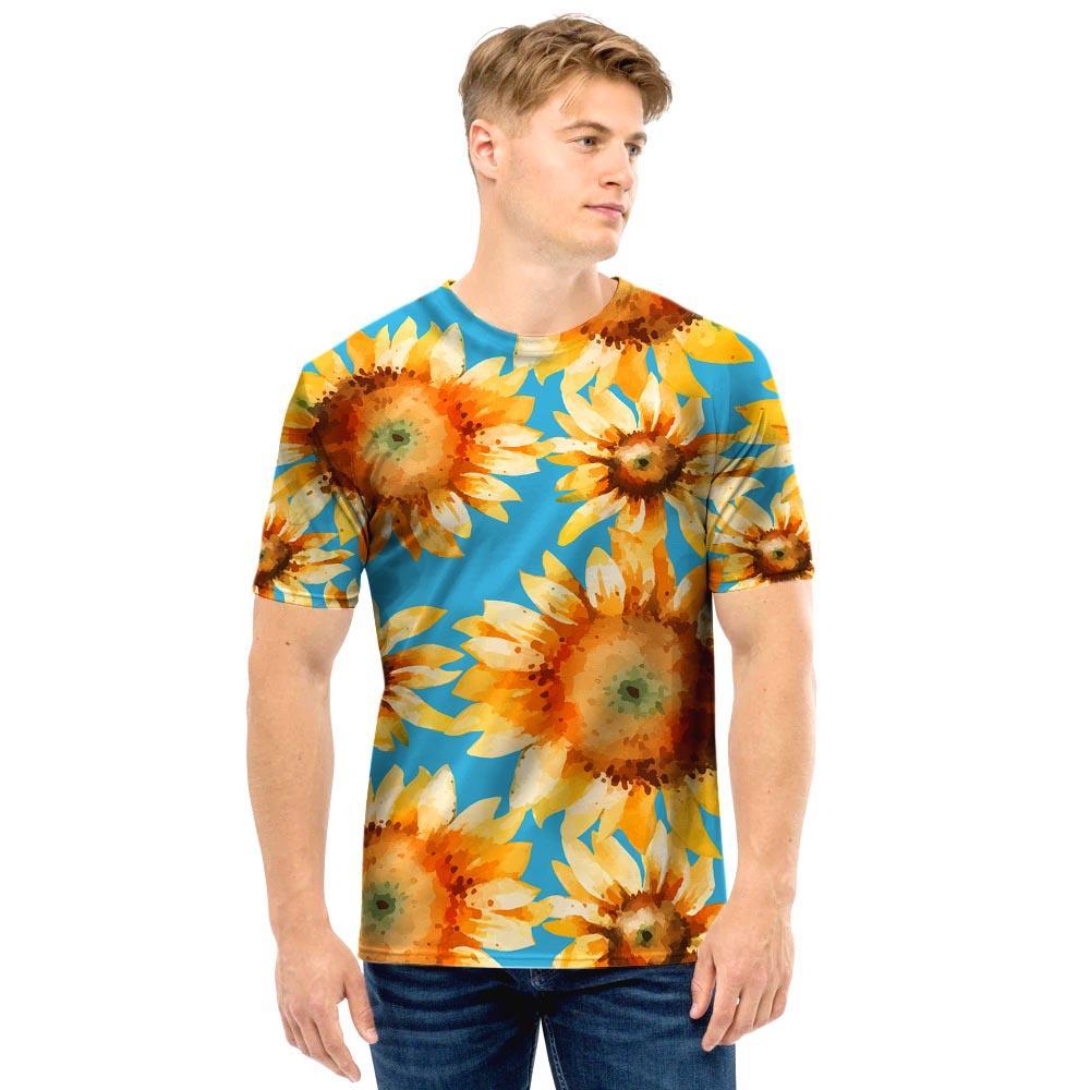 Blue Sunflower Men T Shirt-grizzshop