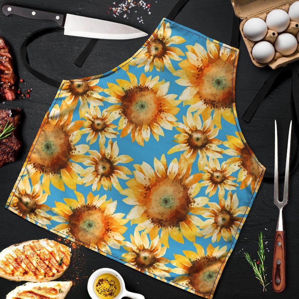 Blue Sunflower Men's Apron-grizzshop