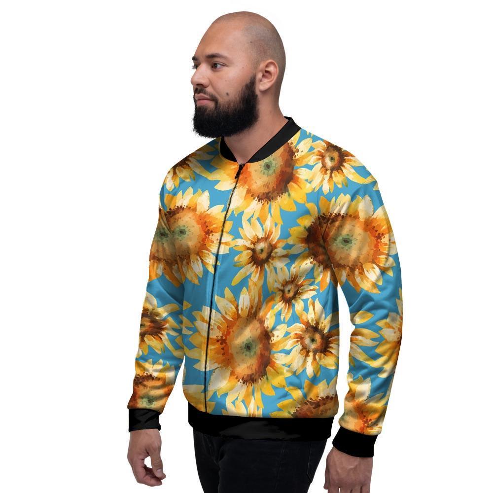 Blue Sunflower Men's Bomber Jacket-grizzshop