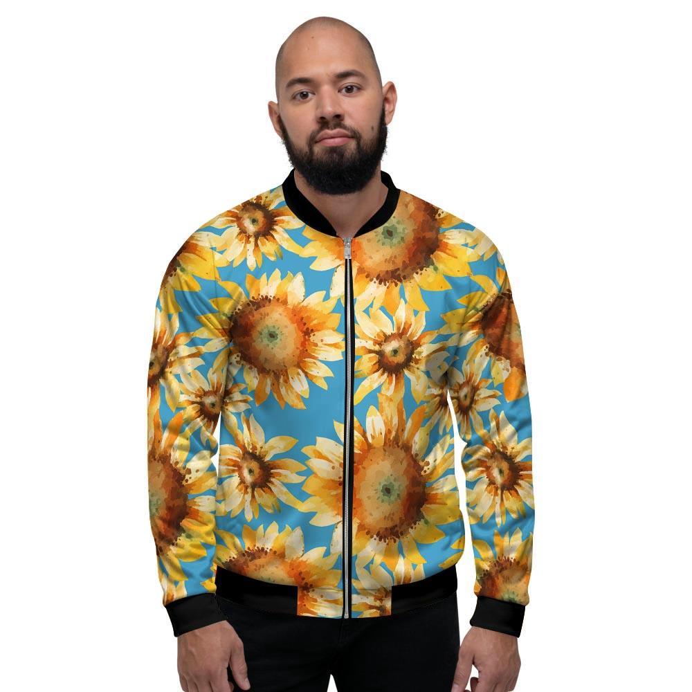 Blue Sunflower Men's Bomber Jacket-grizzshop