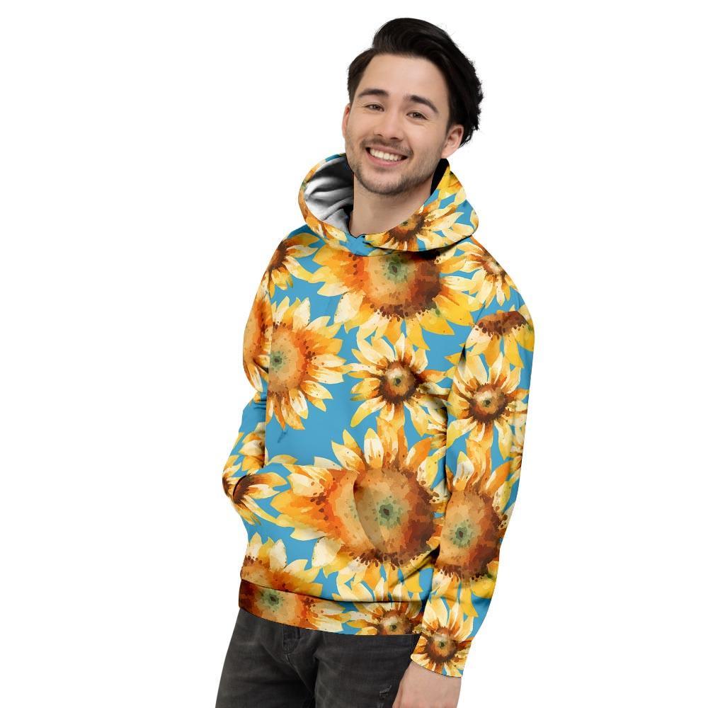 Blue Sunflower Men's Hoodie-grizzshop