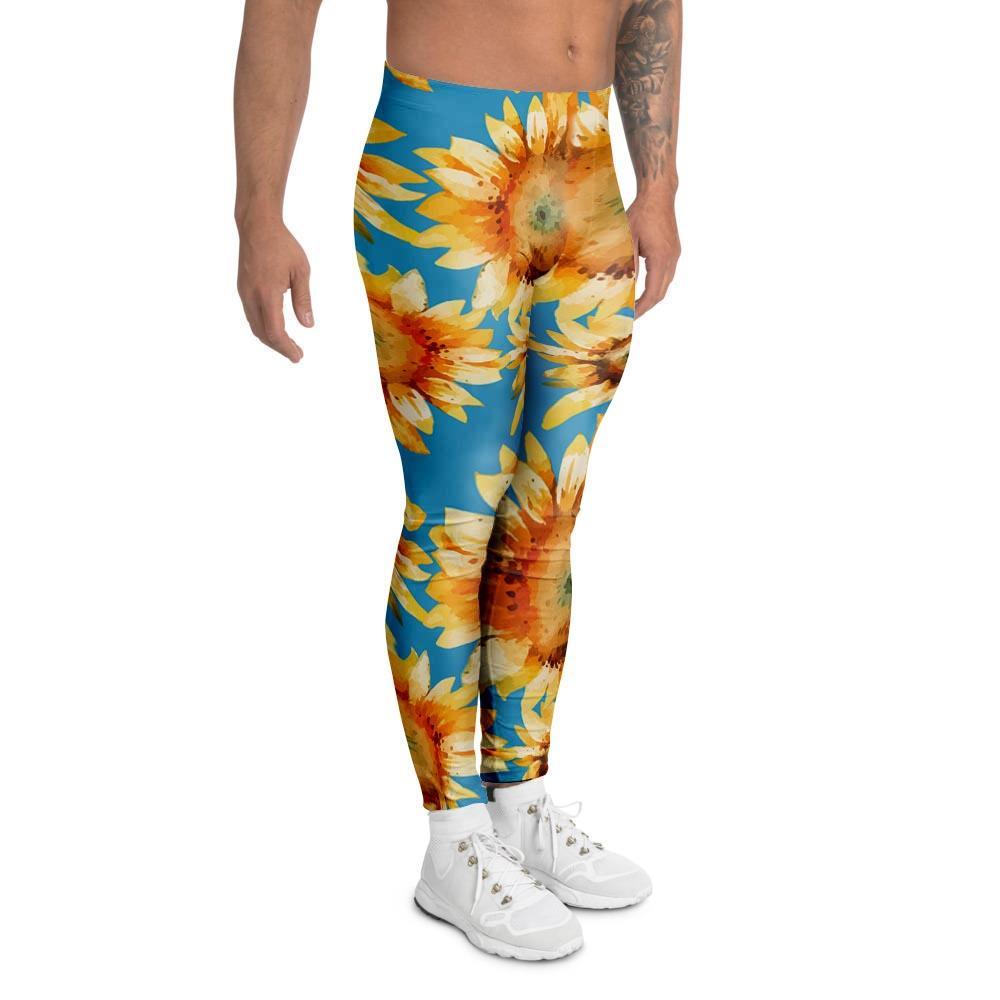 Blue Sunflower Men's Leggings-grizzshop