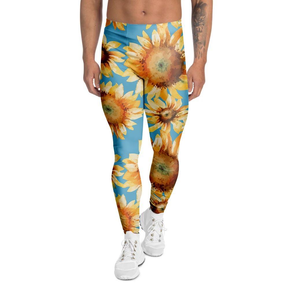 Blue Sunflower Men's Leggings-grizzshop