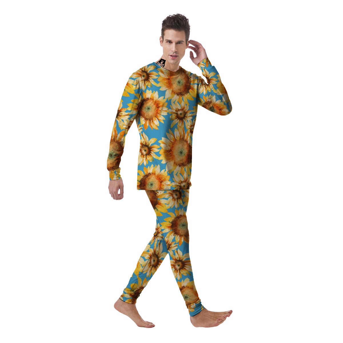 Blue Sunflower Men's Pajamas-grizzshop