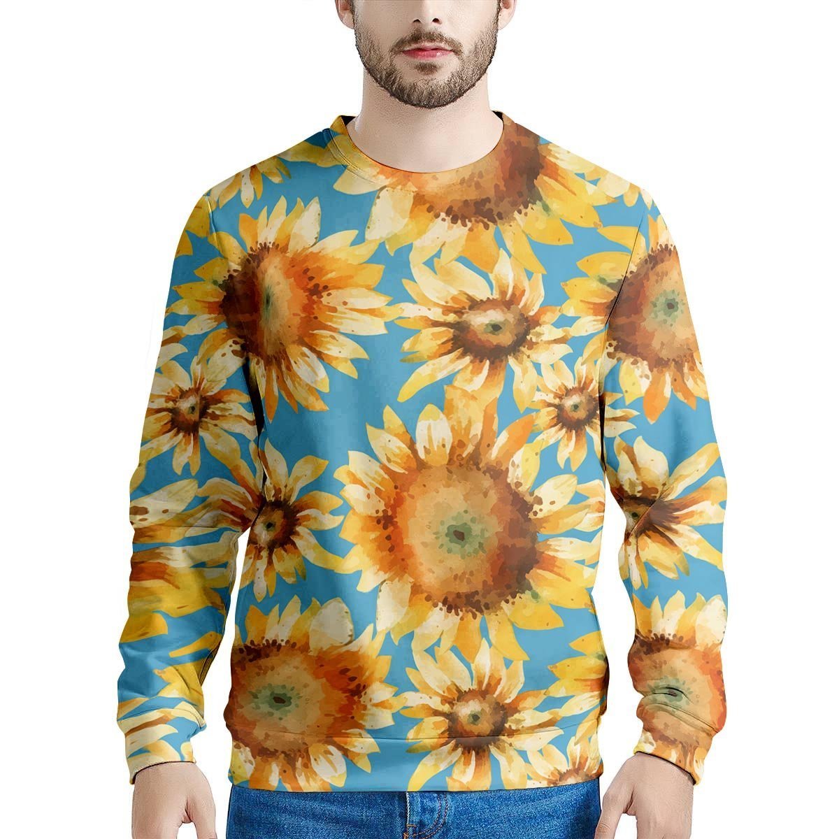 Blue Sunflower Men's Sweatshirt-grizzshop