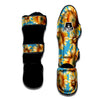 Blue Sunflower Muay Thai Shin Guard-grizzshop