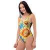 Blue Sunflower One Piece Swimsuite-grizzshop