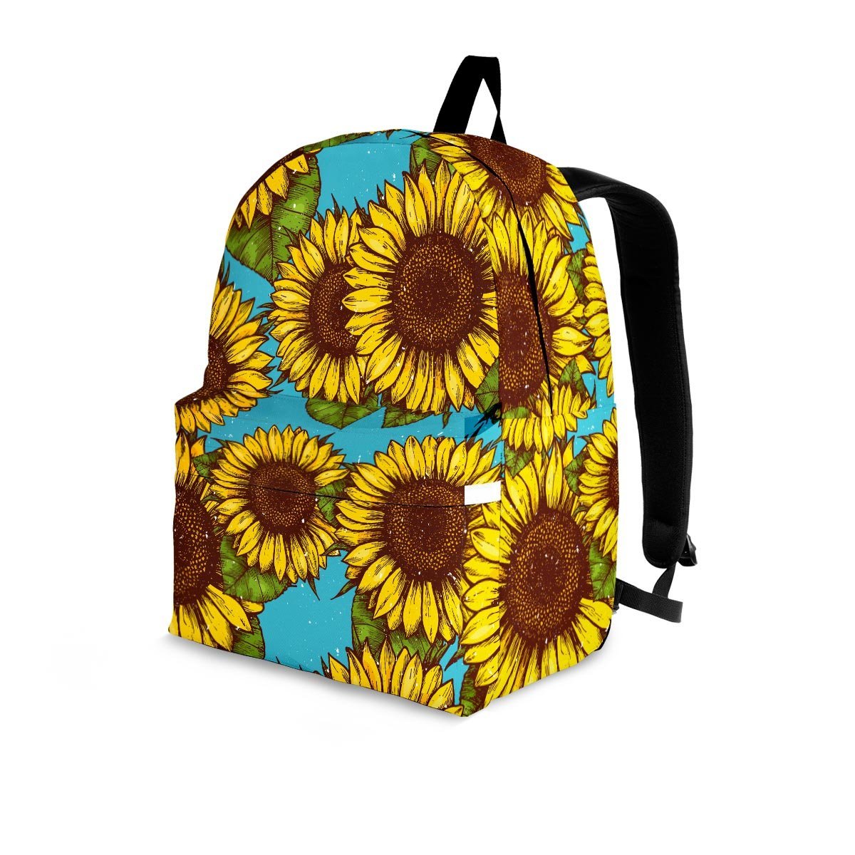 Blue Sunflower Print Backpack-grizzshop