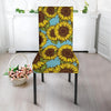 Blue Sunflower Print Chair Cover-grizzshop