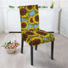 Blue Sunflower Print Chair Cover-grizzshop