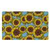 Blue Sunflower Print Door Mat-grizzshop