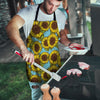 Blue Sunflower Print Men's Apron-grizzshop