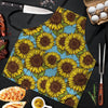 Blue Sunflower Print Men's Apron-grizzshop